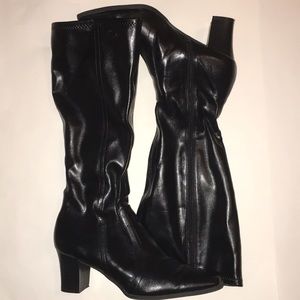 Tall black dress boots